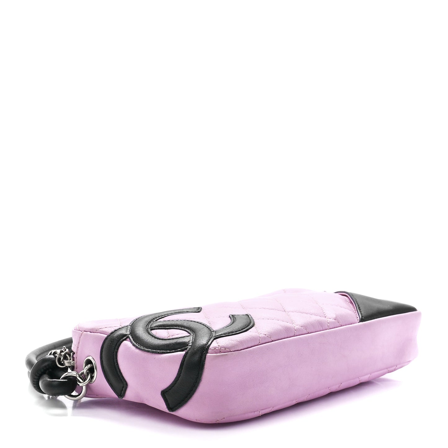 Calfskin Quilted Cambon Pochette Pink Black