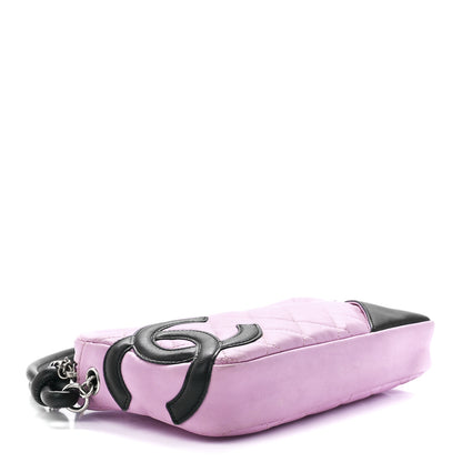 Chanel Calfskin Quilted Cambon Pochette Pink Black 4 of 11