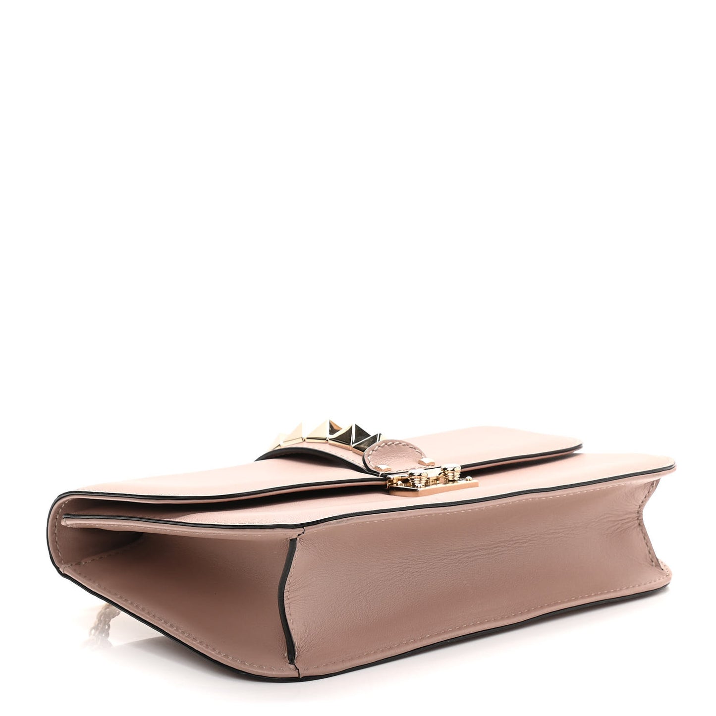 Vitello Medium Glam Lock Rockstud Flap Poudre