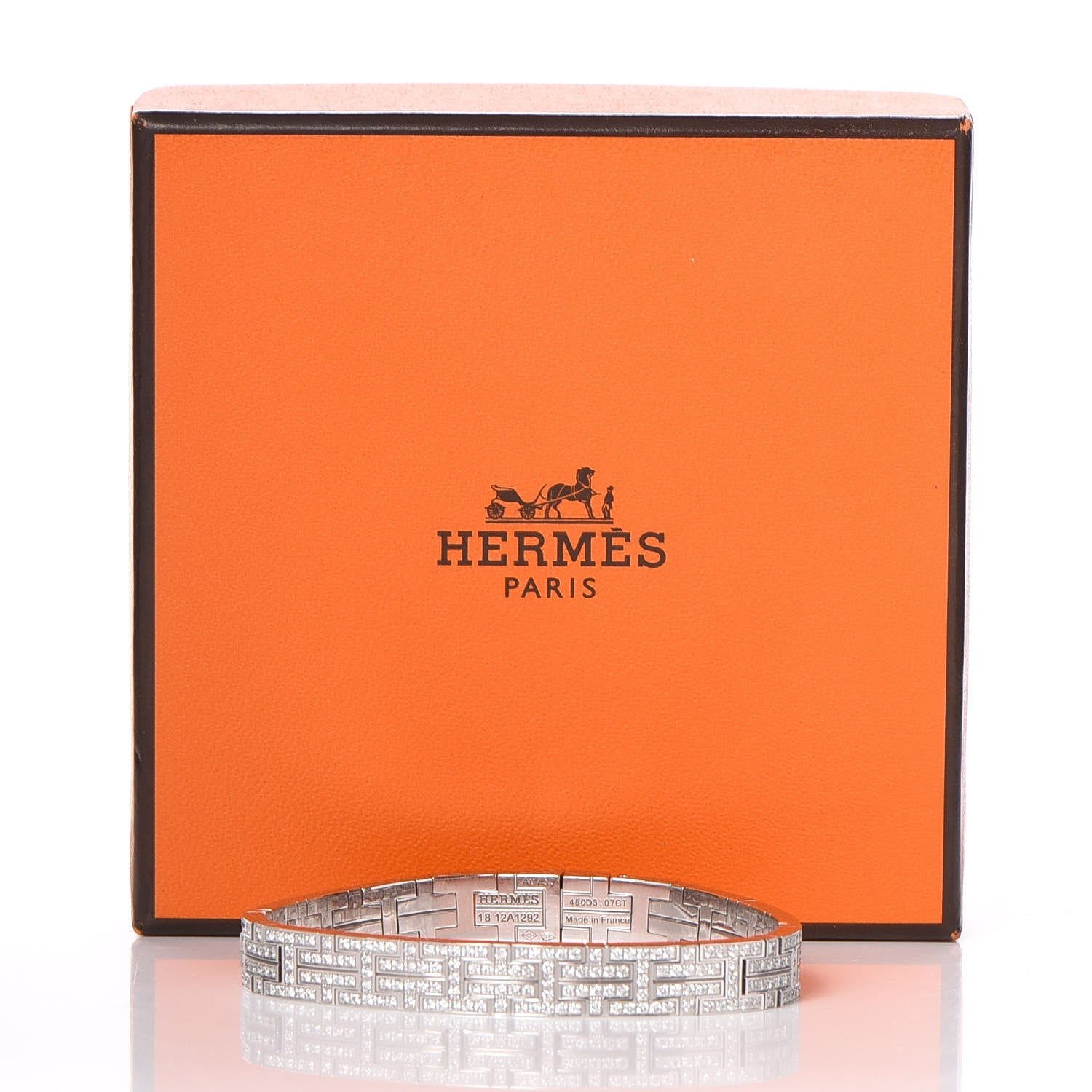 Hermes 18K White Gold Diamond Kilim Bracelet 7 of 7