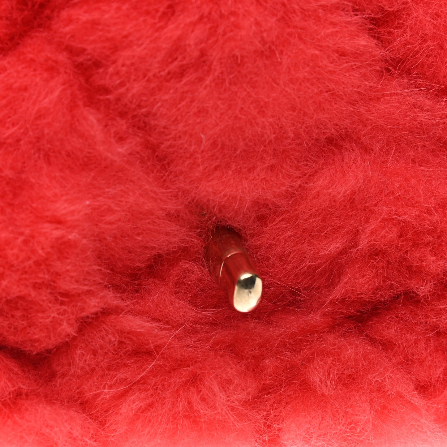 Shearling Lambskin Quilted Flap Red