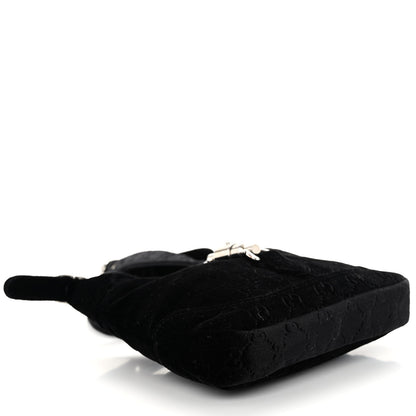 Gucci New Velvet Ashmir GG Monogram Small Jackie 1961 Hobo Black 4 of 9