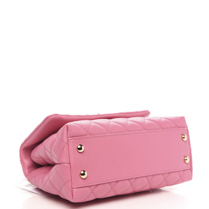 Chanel Caviar Lizard Embossed Quilted Mini Coco Handle Flap Pink 4 of 9