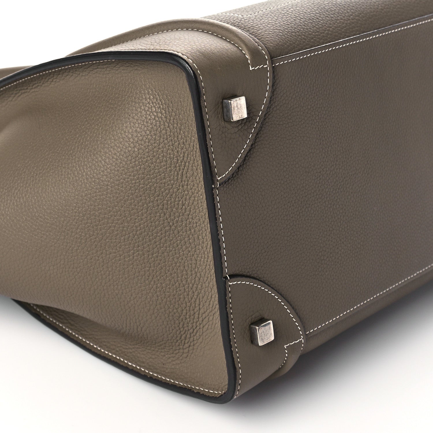Celine Drummed Calfskin Mini Luggage Bag Souris 7 of 8