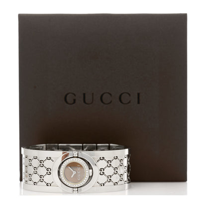 Gucci Stainless Steel Diamond Bezel 23mm Twirl Quartz Watch Brown 5 of 5