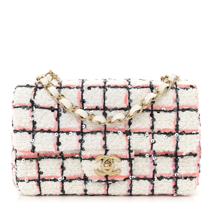 Chanel Tweed Sequin Mini Rectangular Flap White Multicolor 1 of 10
