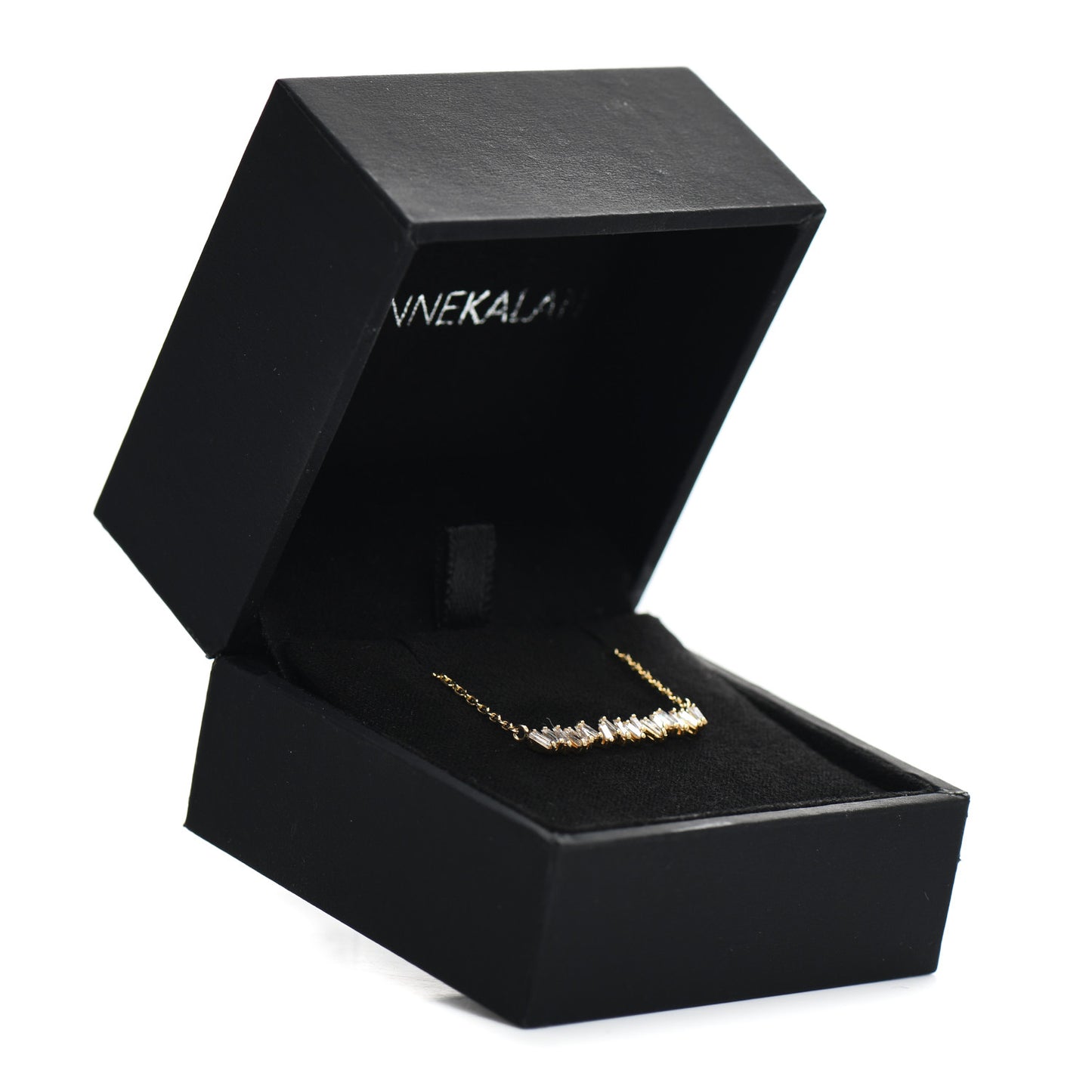 18K Yellow Gold Diamond Classic Fireworks Bar Necklace