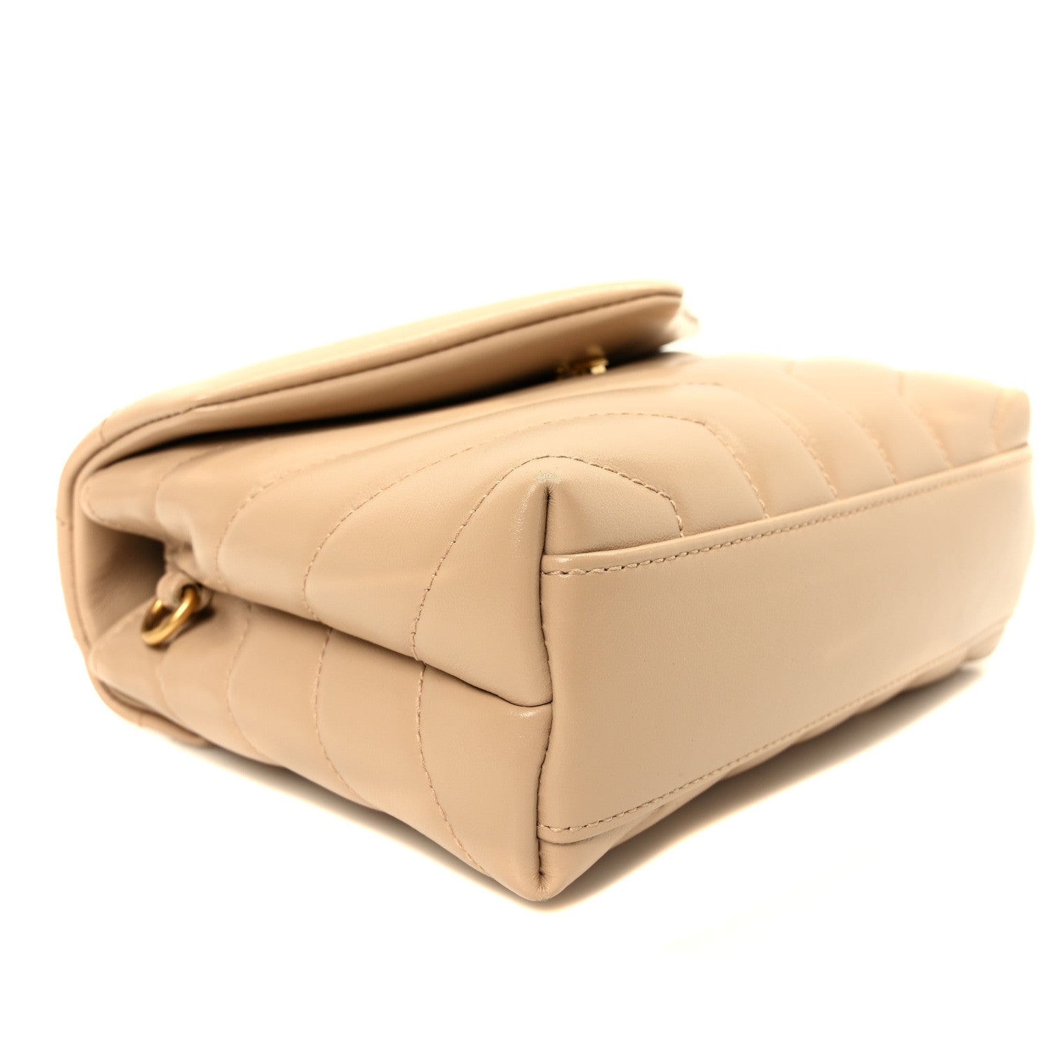 Saint Laurent Calfskin Y Quilted Monogram Toy Loulou Crossbody Bag Latte 9 of 10