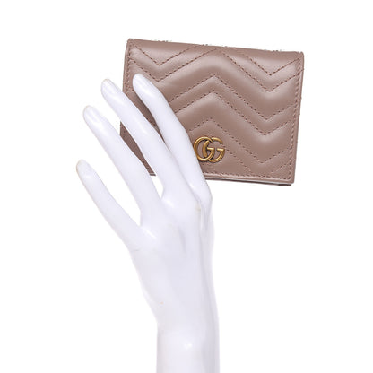 Gucci Calfskin Matelasse GG Marmont Card Case Wallet Porcelain Rose 2 of 8