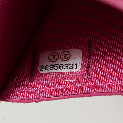 Chanel Caviar Quilted Flap Wallet Dark Pink 8 of 8