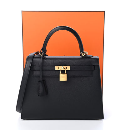 Hermes Epsom Kelly Sellier 25 Black 10 of 10