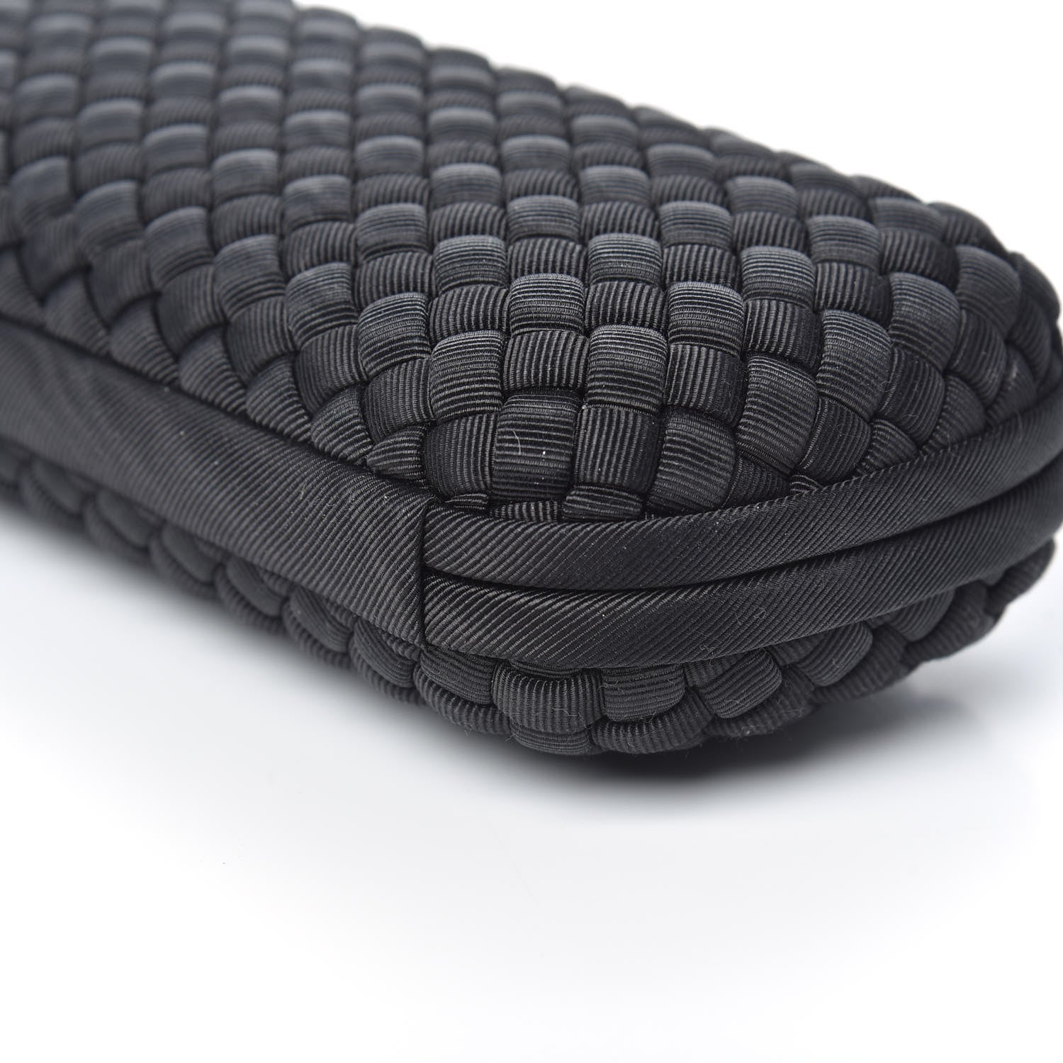 Bottega Veneta Silk Faille Intrecciato Knot Clutch Black 8 of 8