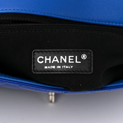 Chanel Patent Quilted Large Coco Shine Flap Blue 6 of 11