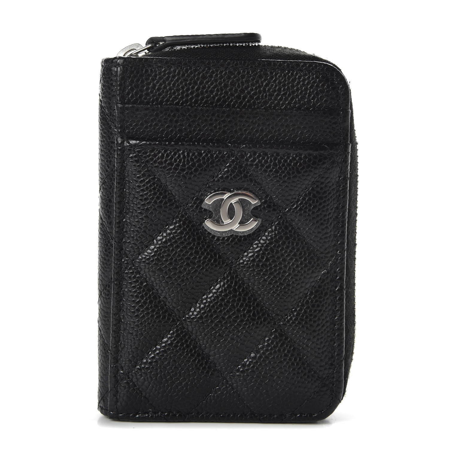 Chanel Caviar Quilted Zip Card Holder Black 1 of 8