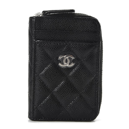 Chanel Caviar Quilted Zip Card Holder Black 1 of 8