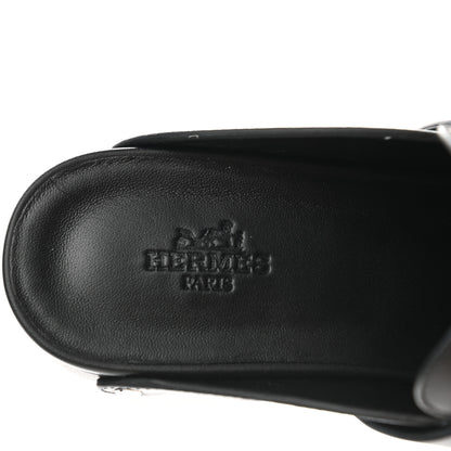Hermes Calfskin Calya Mules 36 Black 7 of 9