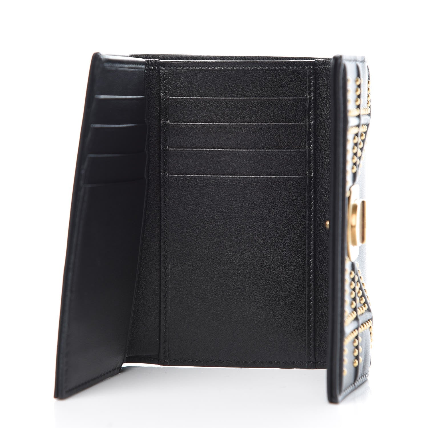 Christian Dior Lambskin Cannage Studded Diorama Elancee Wallet Black 5 of 7