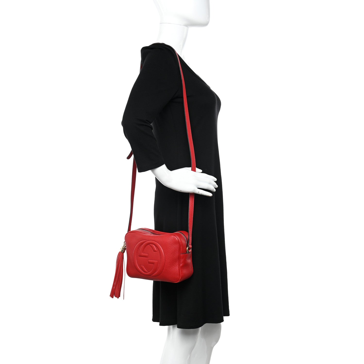 Gucci Pebbled Calfskin Small Soho Disco Bag Tabasco Red 2 of 13