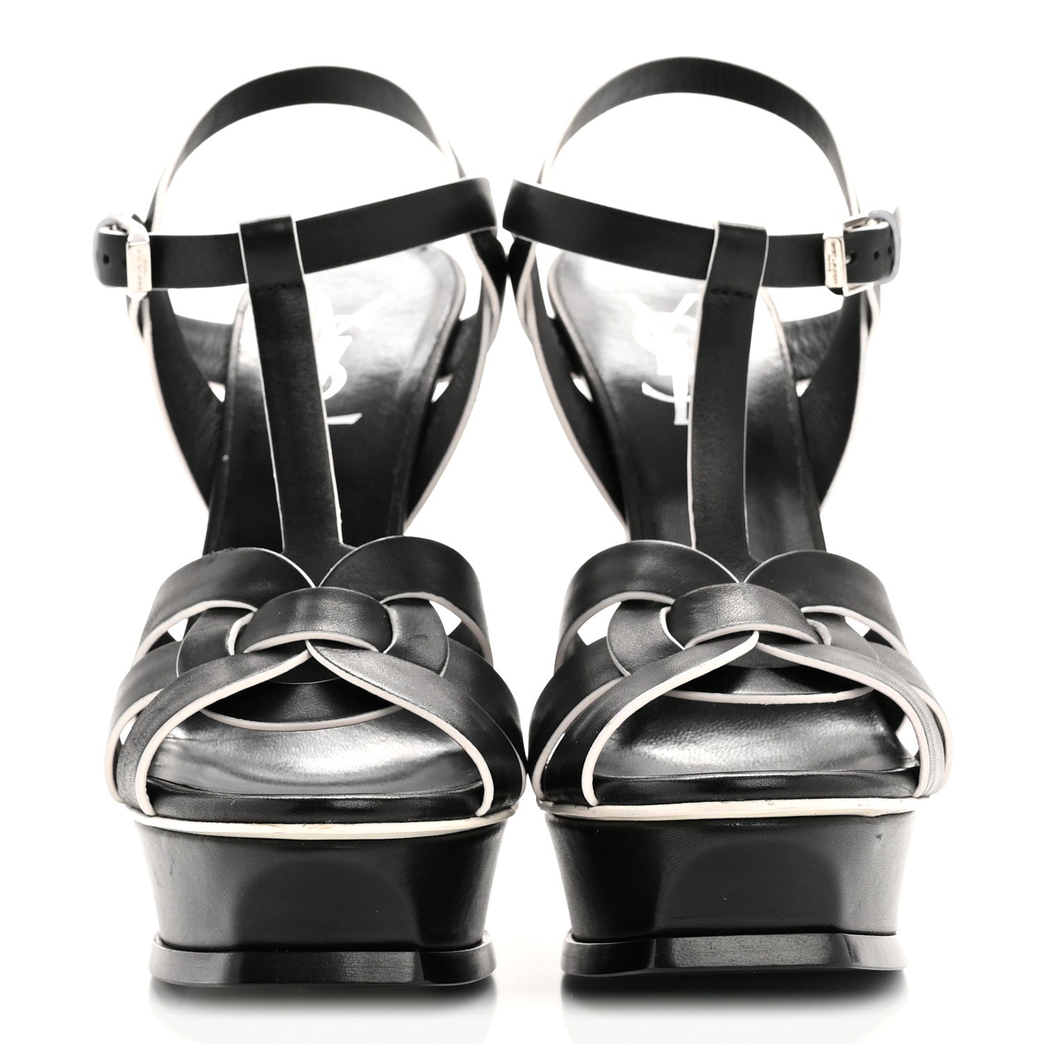 Saint Laurent Calfskin Tribute 105 Platform Sandals 36.5 Black 3 of 11