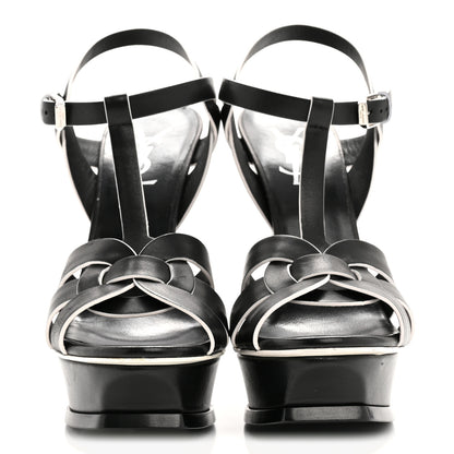 Saint Laurent Calfskin Tribute 105 Platform Sandals 36.5 Black 3 of 11