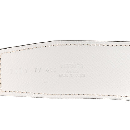 Hermes Epsom 38mm H Belt 110 Bleu Indigo White Orange 3 of 6