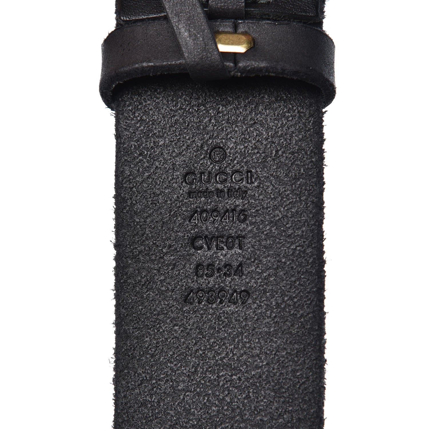 Gucci Faded Calfskin Double G 40mm Belt 85 34 Black 6 of 7
