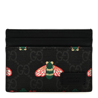 Gucci GG Supreme Monogram Bee Multicolor Appia Calfskin Card Holder Black Multicolor 1 of 6