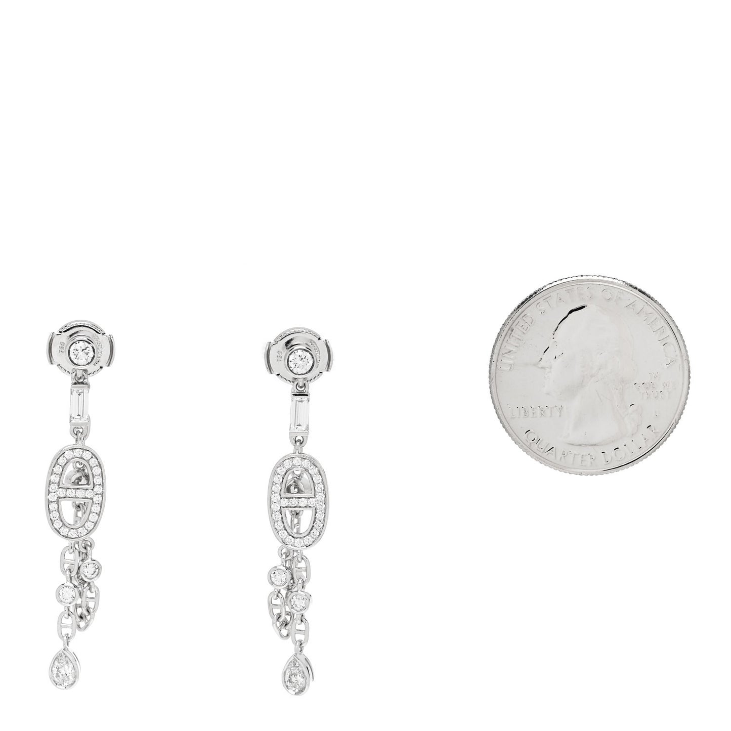 18K White Gold Diamond Chaine D'Ancre Chaos Fancy Earrings