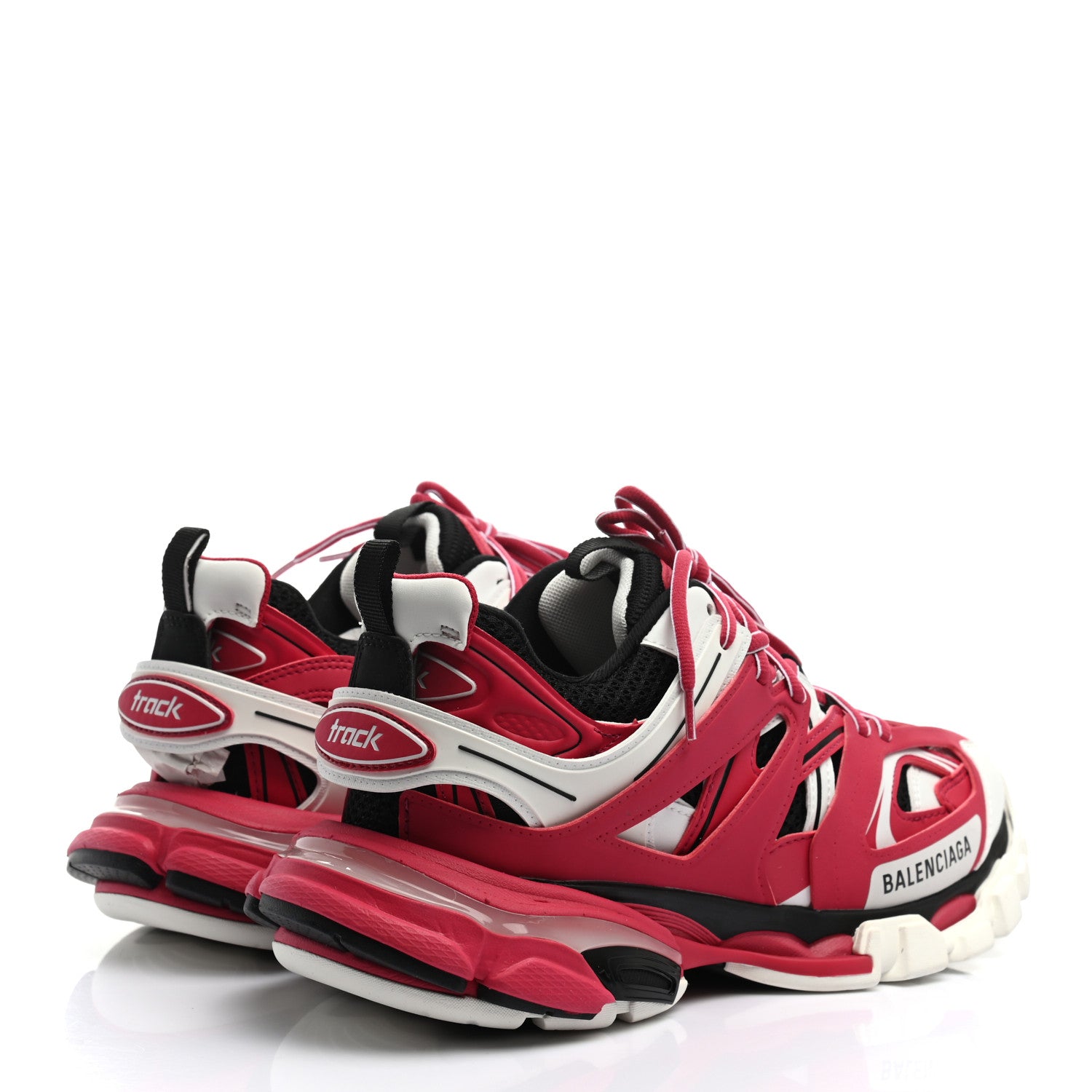 Balenciaga Mesh Nylon Womens Track Sneakers 39 Red White 4 of 8