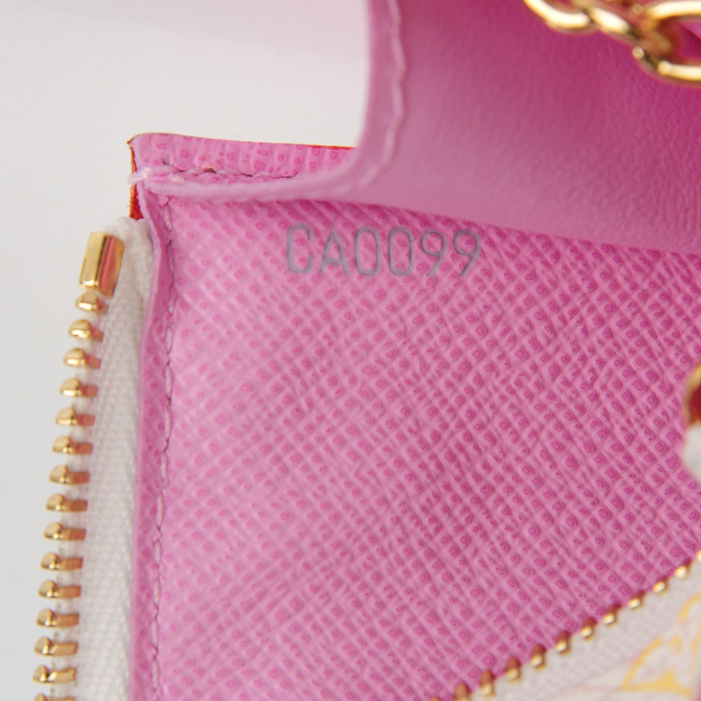 Monogram Multicolor Key Pouch White Litchi