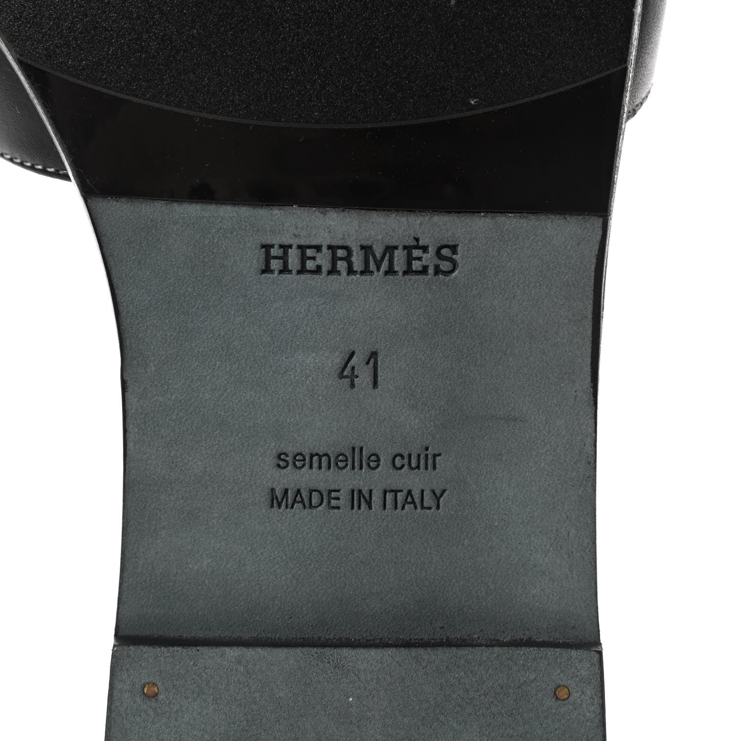 Hermes Box Calfskin Oran Sandals 41 Black 6 of 8