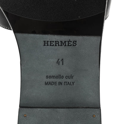 Hermes Box Calfskin Oran Sandals 41 Black 6 of 8