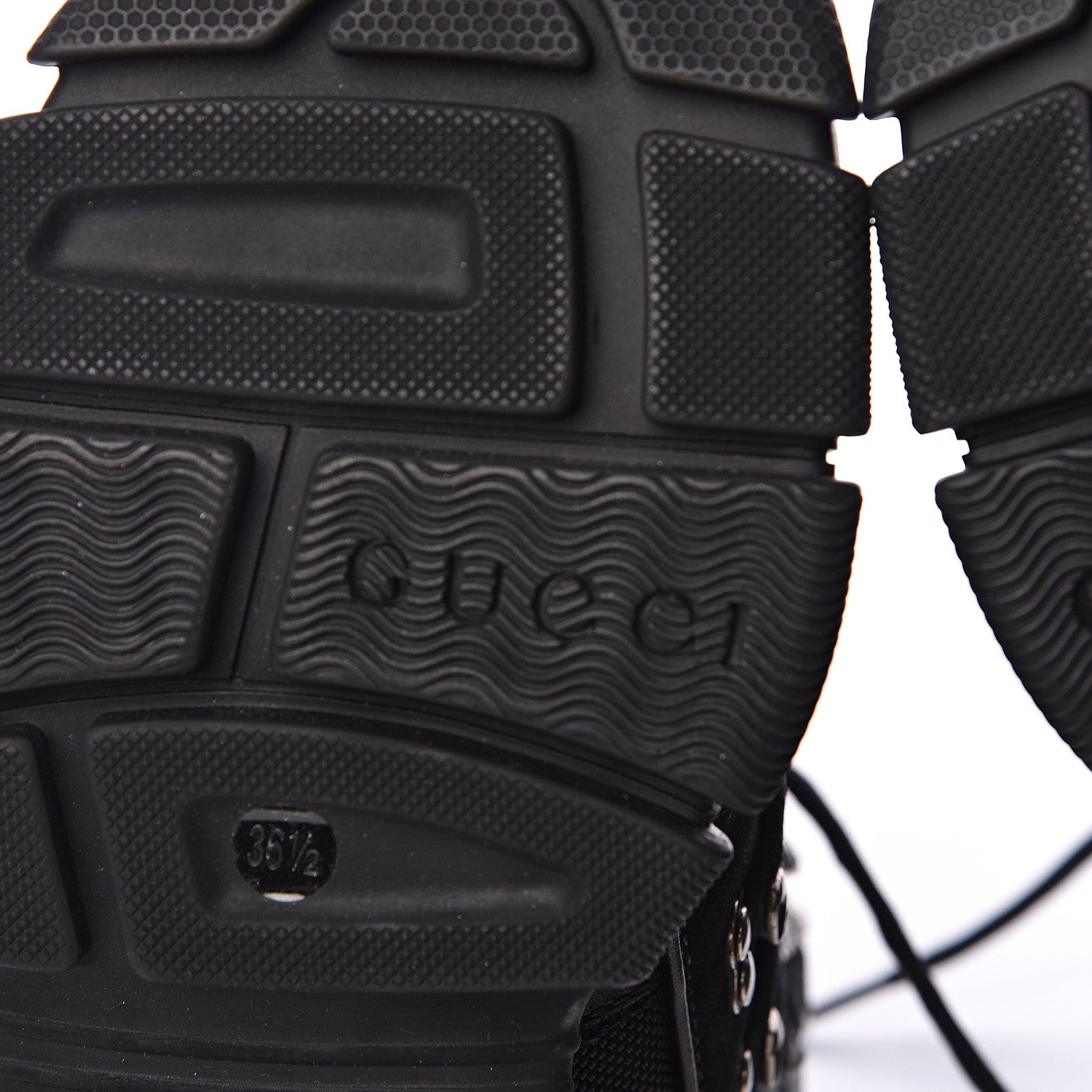 Gucci X SEGA Calfskin Suede Technical Canvas Womens Flashtrek High-Top Sneakers 36.5 Black 7 of 10