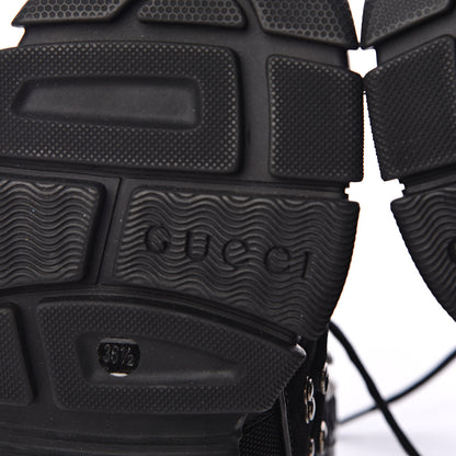 Gucci X SEGA Calfskin Suede Technical Canvas Womens Flashtrek High-Top Sneakers 36.5 Black 7 of 10