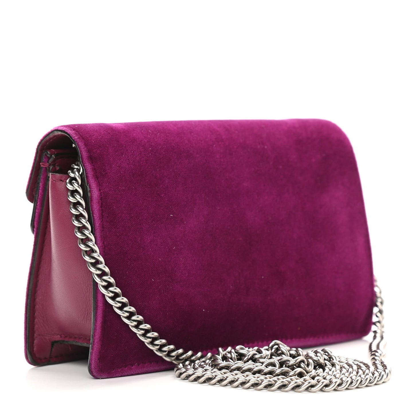 Velvet Super Mini Dionysus Shoulder Bag Fuchsia Violet Cyclamen
