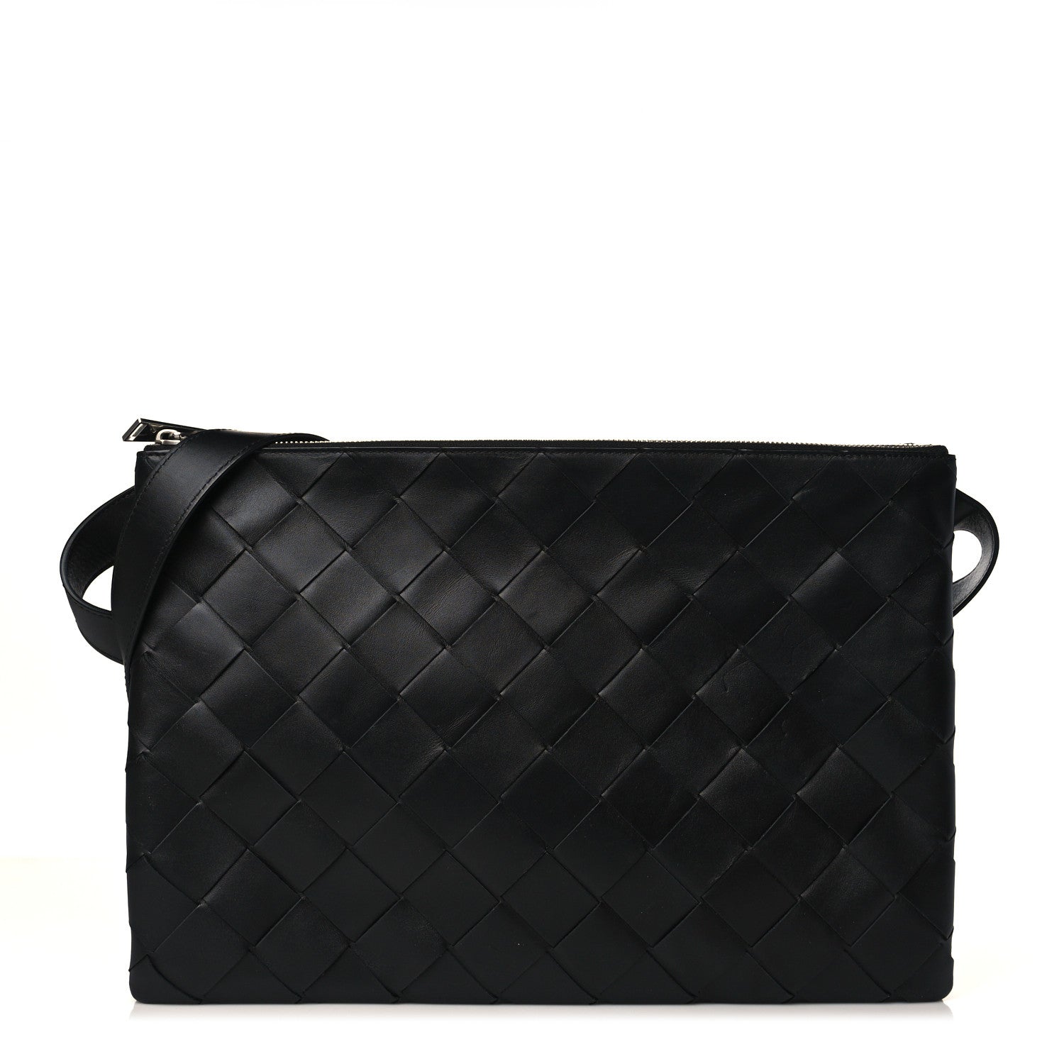 Bottega Veneta Nappa Intrecciato Triple Zip Messenger Bag Black 1 of 11