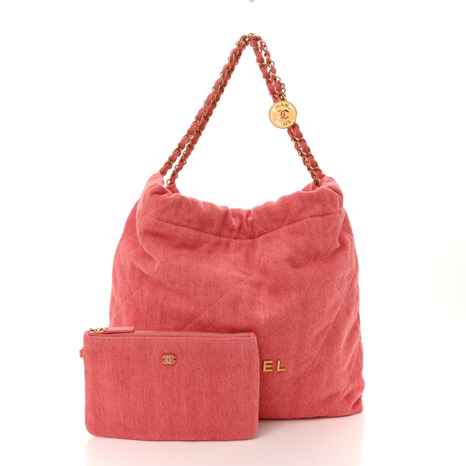 Chanel Washed Denim Quilted Chanel 22 Red 3 of 11