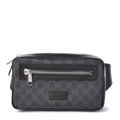 Gucci Soft GG Supreme Monogram Web Belt Bag Black Grey 1 of 9