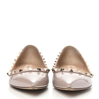 Valentino Garavani Patent Rockstud Ballerina Flats 40 Poudre 2 of 10