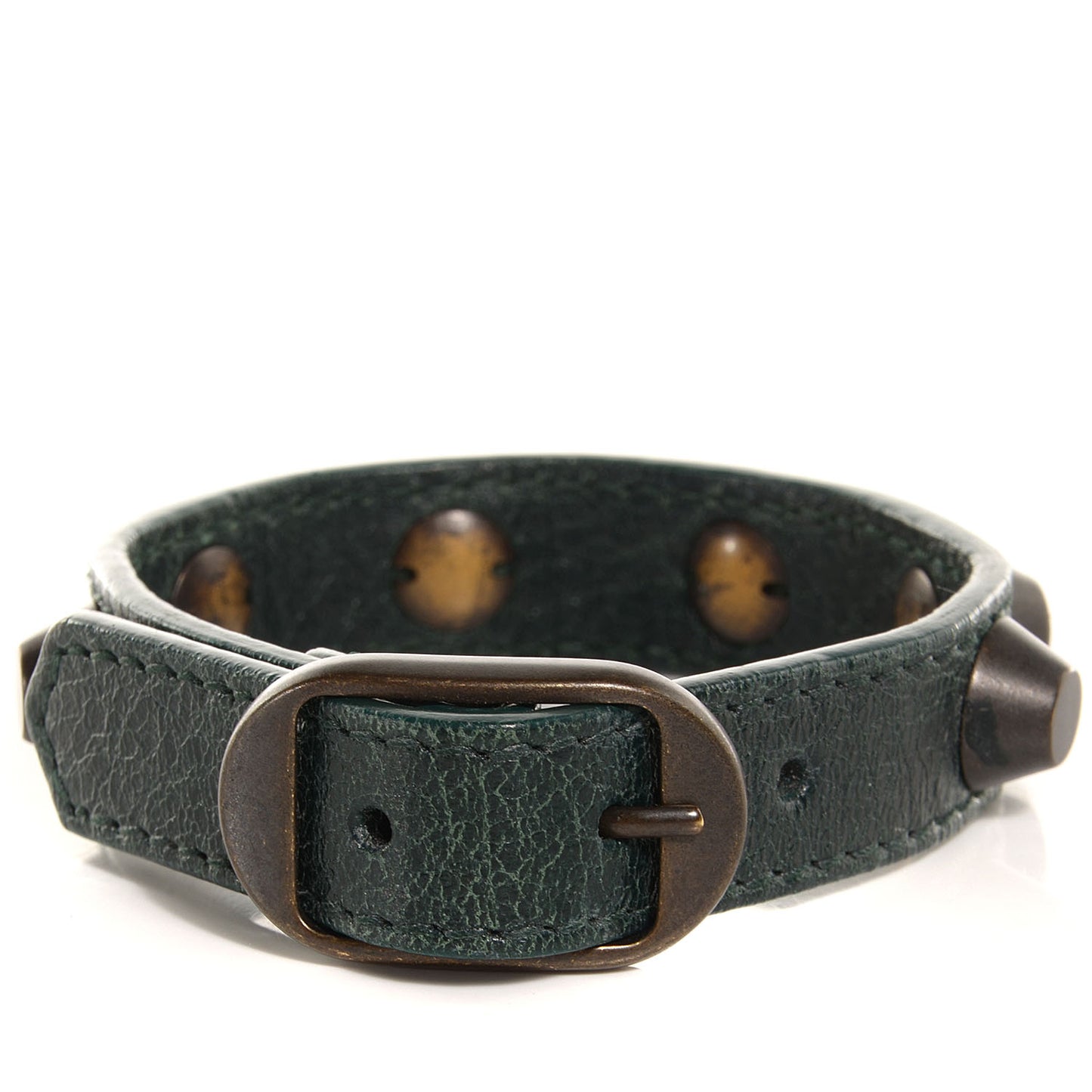 Agneau Arena Classic Hardware All Stud Bracelet Size Medium Poker Fonce