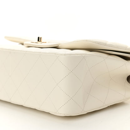 Chanel Caviar Quilted Jumbo Double Flap White 9 of 10