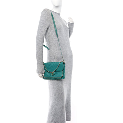 Chanel Snakeskin Chain Around Single Flap Turquoise 2 of 13