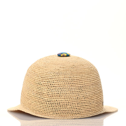 Hermes Straw Tanzanie Hat 56 Naturel Rouge Coquelicot 6 of 8