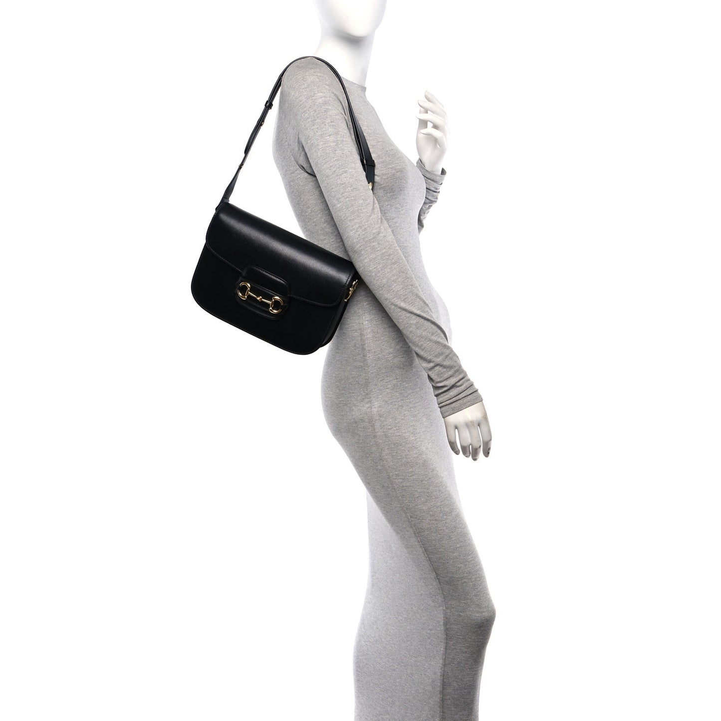 Azalea Calfskin Horsebit 1955 Shoulder Bag Black