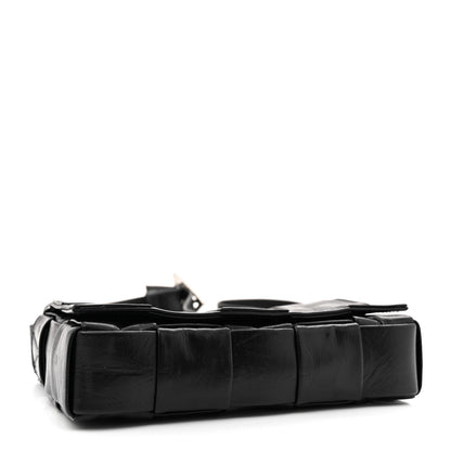 Bottega Veneta Paper Calfskin Maxi Intreccio Cassette Crossbody Bag Black 4 of 12