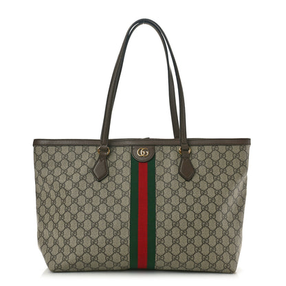 Gucci GG Supreme Monogram Medium Ophidia Shopping Tote Brown 1 of 10