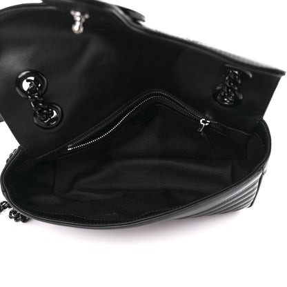 Gucci Calfskin Matelasse Monochrome Small GG Marmont Shoulder Bag Black 5 of 10