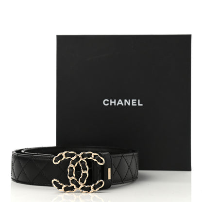 Chanel Lambskin Quilted CC Chain Belt 75 30 Black 8 of 8