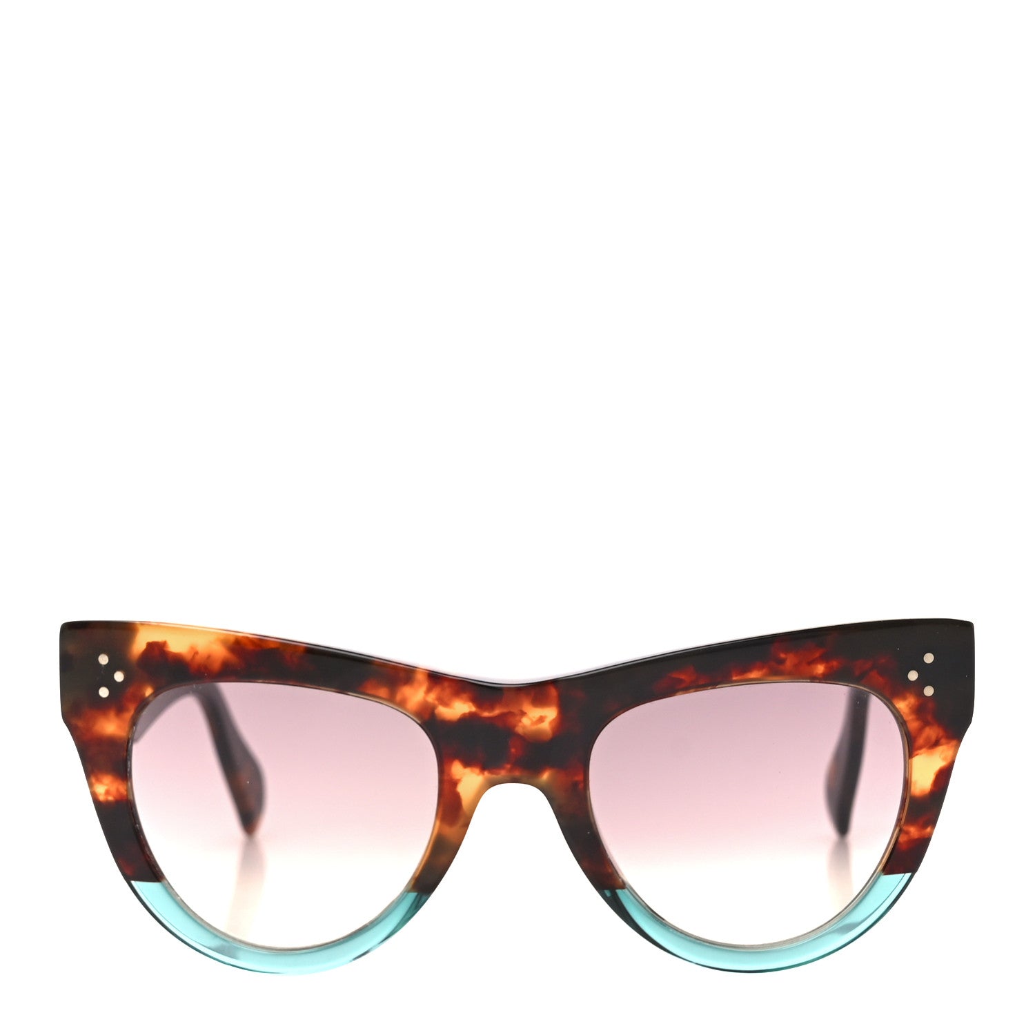 Celine Acetate Cat Eye Sunglasses CL40016I Tortoise Turquoise 2 of 8