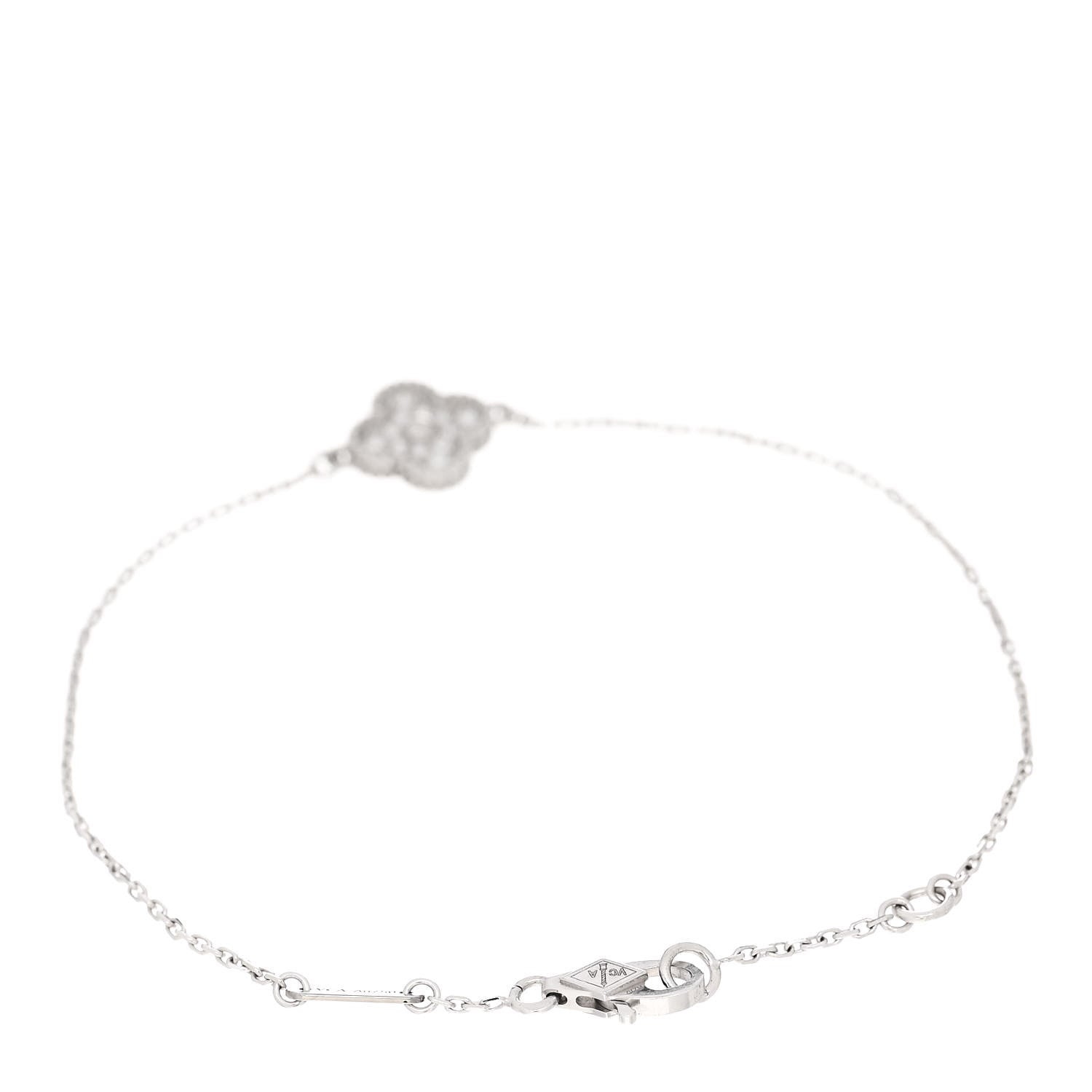Van Cleef & Arpels 18K White Gold Diamond Sweet Alhambra Bracelet 2 of 5